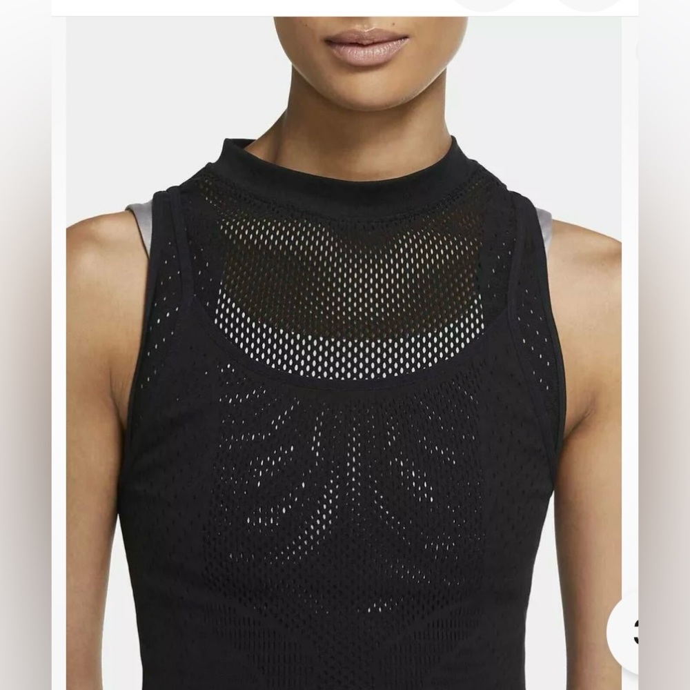 Nike Black Mesh High-Neck Tank Top